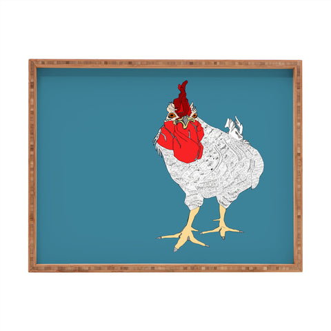Casey Rogers Rooster Rectangular Tray