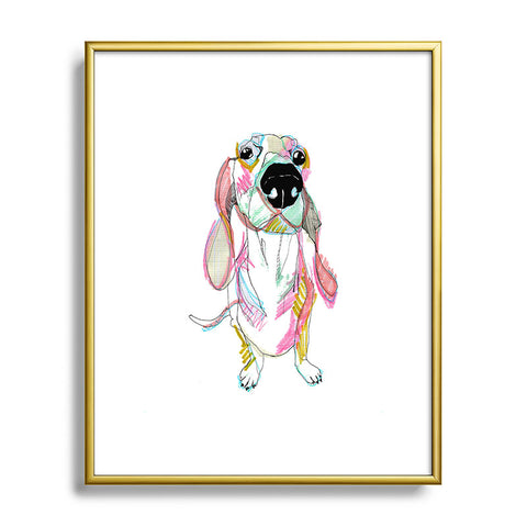 Casey Rogers Sausage Dog Metal Framed Art Print