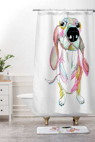 Casey Rogers Sausage Dog Shower Curtain And Mat
