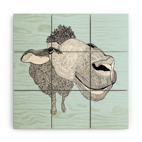 Casey Rogers Sheep Wood Wall Mural