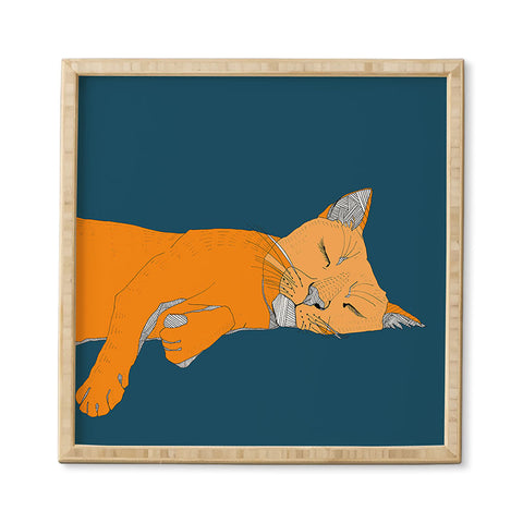 Casey Rogers Sleepy Cat Framed Wall Art