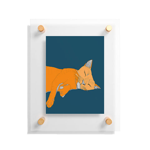 Casey Rogers Sleepy Cat Floating Acrylic Print