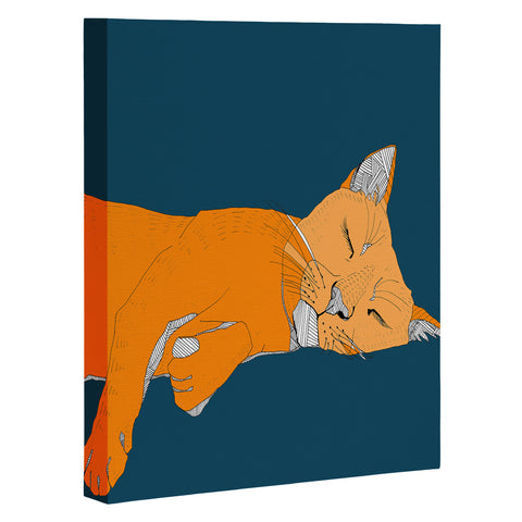 Casey Rogers Sleepy Cat Art Canvas