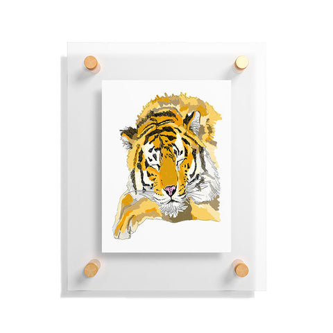 Casey Rogers Sleepy Tiger Floating Acrylic Print