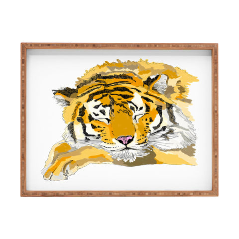 Casey Rogers Sleepy Tiger Rectangular Tray