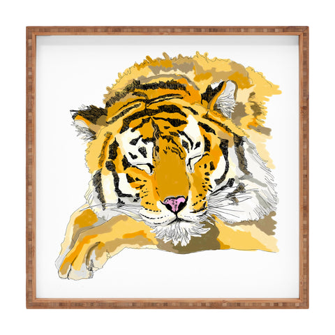 Casey Rogers Sleepy Tiger Square Tray