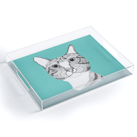Casey Rogers Tabby Cat Acrylic Tray