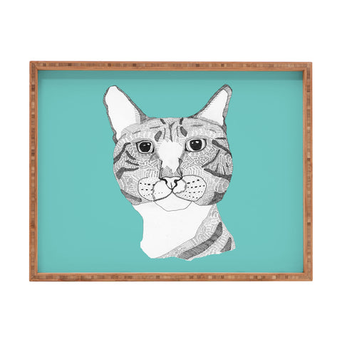 Casey Rogers Tabby Cat Rectangular Tray