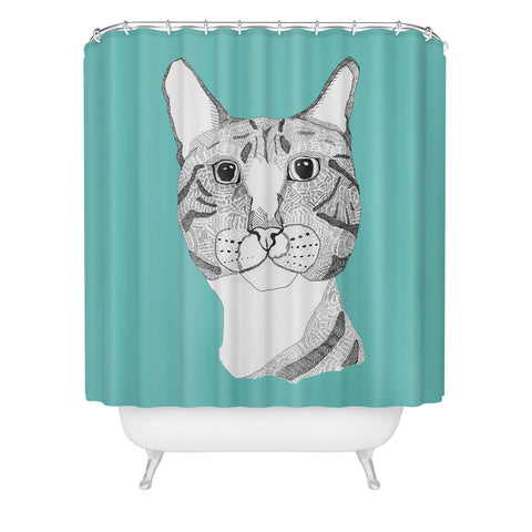 Casey Rogers Tabby Cat Shower Curtain