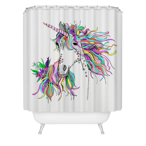 Casey Rogers Unicorn Shower Curtain