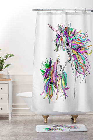 Casey Rogers Unicorn Shower Curtain And Mat