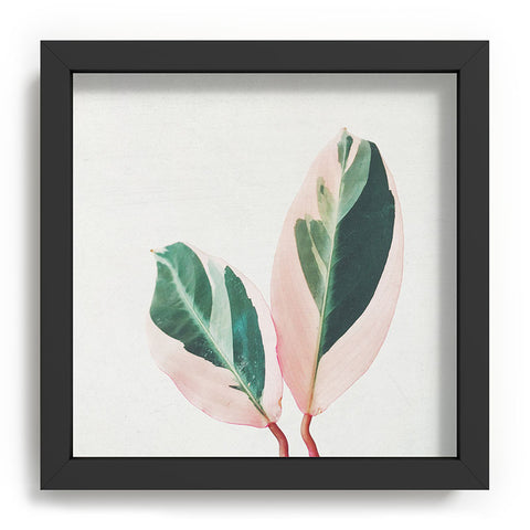 Cassia Beck Pink Leaves I Recessed Framing Square