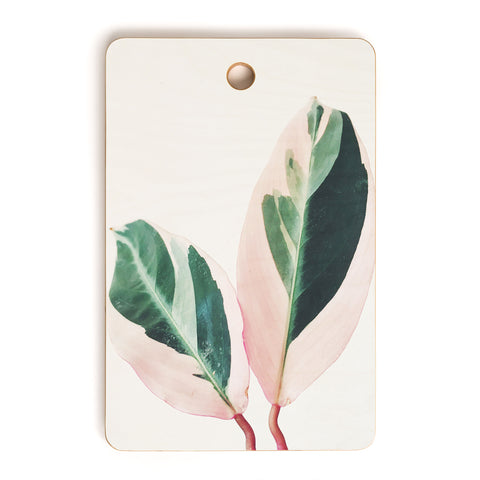 Cassia Beck Pink Leaves I Cutting Board Rectangle