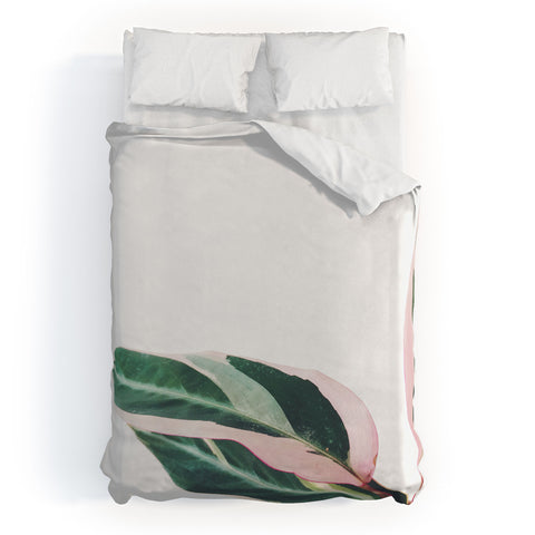 Cassia Beck Pink Leaves II Duvet Cover