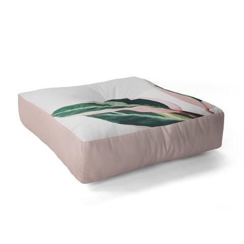 Cassia Beck Pink Leaves II Floor Pillow Square
