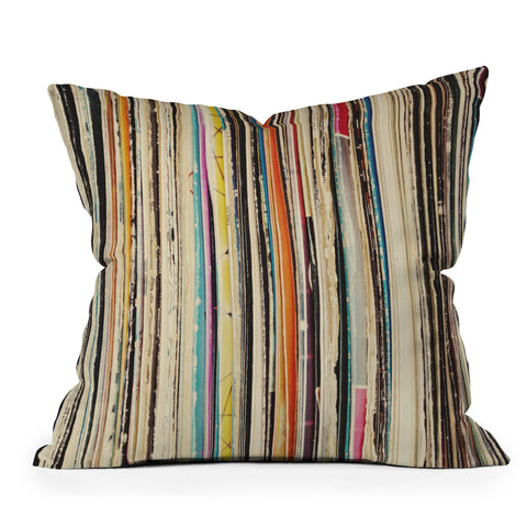 Cassia Beck Record Collection Throw Pillow