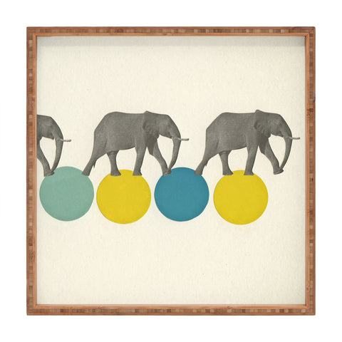 Cassia Beck Travelling Elephants Square Tray