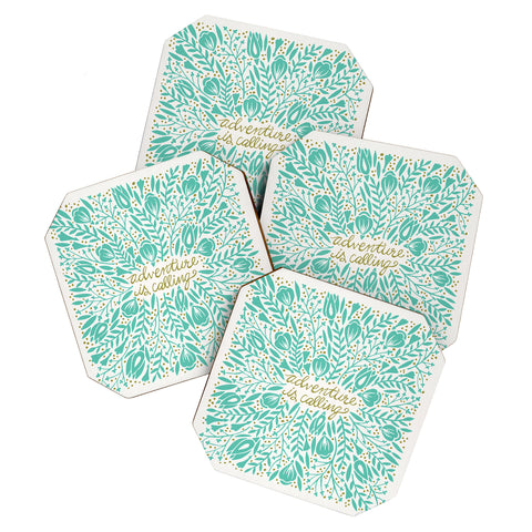 Cat Coquillette Adventure is Calling Mint Coaster Set