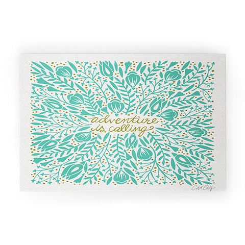 Cat Coquillette Adventure is Calling Mint Welcome Mat