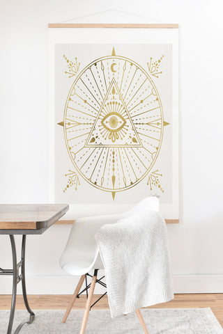 Cat Coquillette AllSeeing Eye Mandala Gold Art Print And Hanger