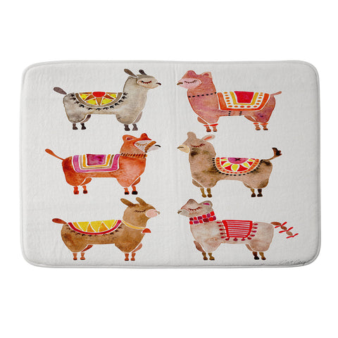 Cat Coquillette Alpacas by Cat Coquillette Memory Foam Bath Mat