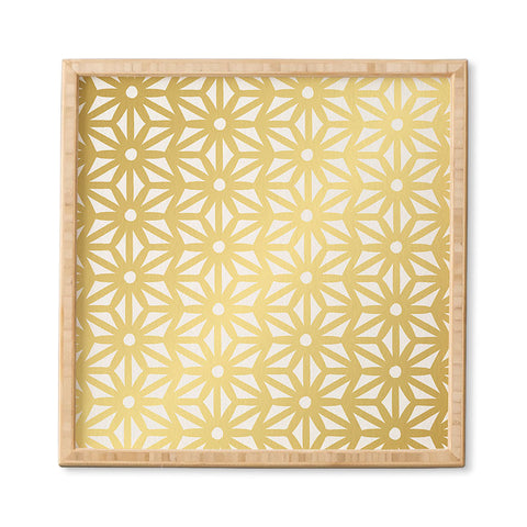 Cat Coquillette Asanoha Pattern Gold Framed Wall Art