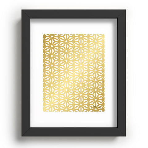 Cat Coquillette Asanoha Pattern Gold Recessed Framing Rectangle