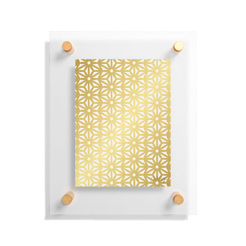 Cat Coquillette Asanoha Pattern Gold Floating Acrylic Print