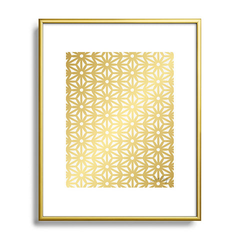 Cat Coquillette Asanoha Pattern Gold Metal Framed Art Print