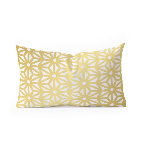 Cat Coquillette Asanoha Pattern Gold Oblong Throw Pillow