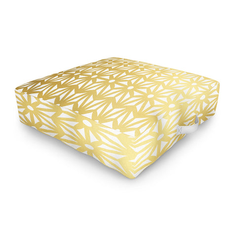 Cat Coquillette Asanoha Pattern Gold Outdoor Floor Cushion