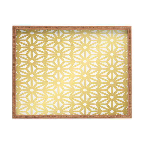 Cat Coquillette Asanoha Pattern Gold Rectangular Tray