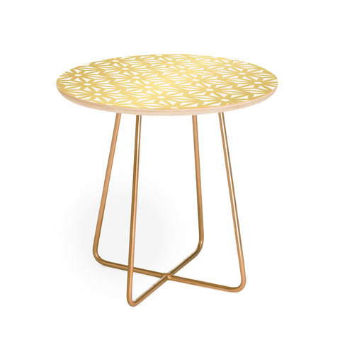 Cat Coquillette Asanoha Pattern Gold Round Side Table
