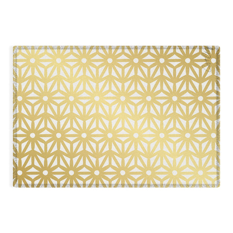 Cat Coquillette Asanoha Pattern Gold Outdoor Rug