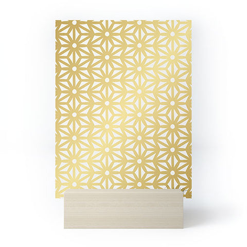 Cat Coquillette Asanoha Pattern Gold Mini Art Print