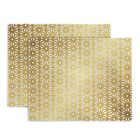Cat Coquillette Asanoha Pattern Gold Placemat