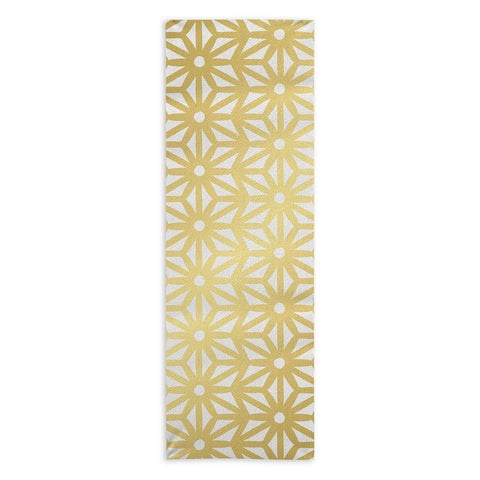 Cat Coquillette Asanoha Pattern Gold Yoga Towel