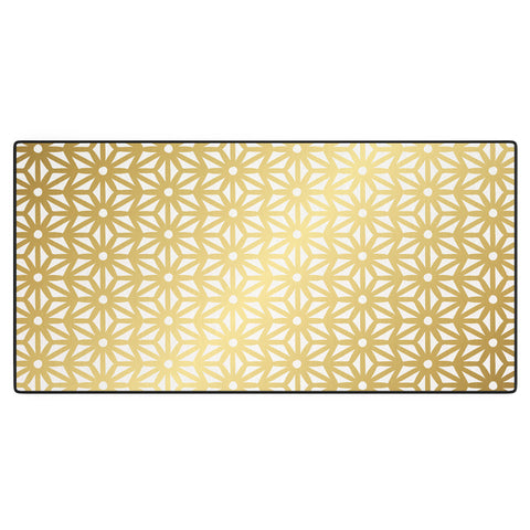 Cat Coquillette Asanoha Pattern Gold Desk Mat