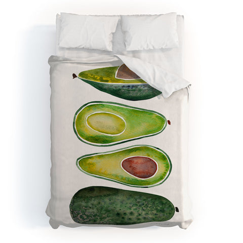 Cat Coquillette Avocado Slices 2 Duvet Cover