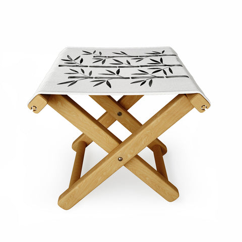 Cat Coquillette Black Bamboo Folding Stool