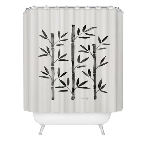 Cat Coquillette Black Bamboo Shower Curtain
