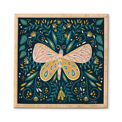 Cat Coquillette Butterfly Symmetry Teal Palet Framed Wall Art
