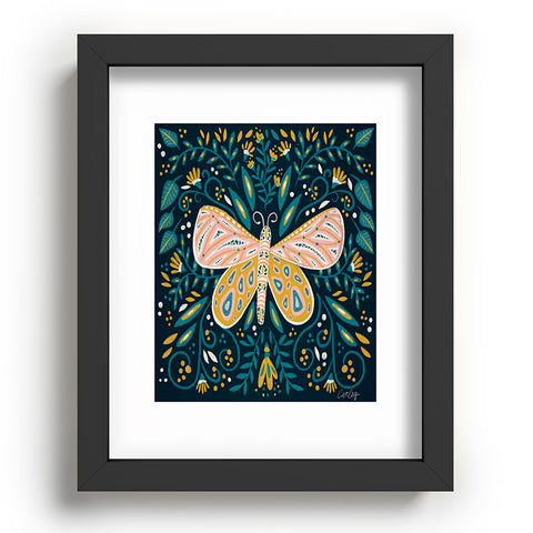 Cat Coquillette Butterfly Symmetry Teal Palet Recessed Framing Rectangle
