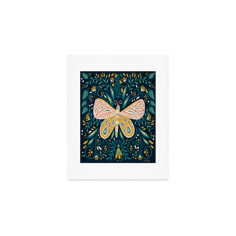 Cat Coquillette Butterfly Symmetry Teal Palet Art Print