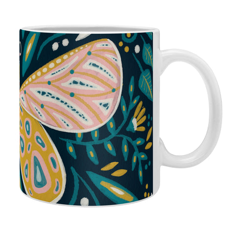 Cat Coquillette Butterfly Symmetry Teal Palet Coffee Mug