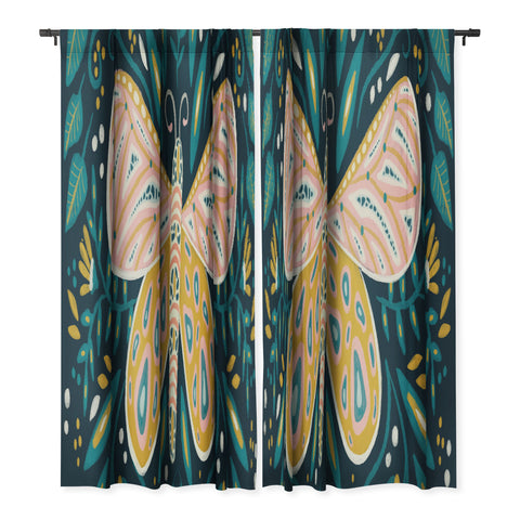 Cat Coquillette Butterfly Symmetry Teal Palet Blackout Non Repeat