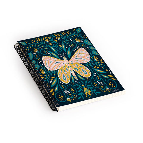 Cat Coquillette Butterfly Symmetry Teal Palet Spiral Notebook
