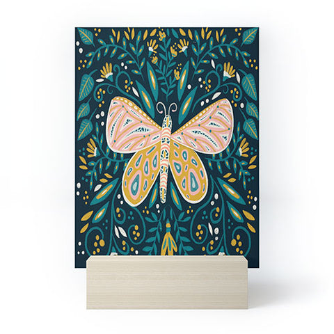 Cat Coquillette Butterfly Symmetry Teal Palet Mini Art Print