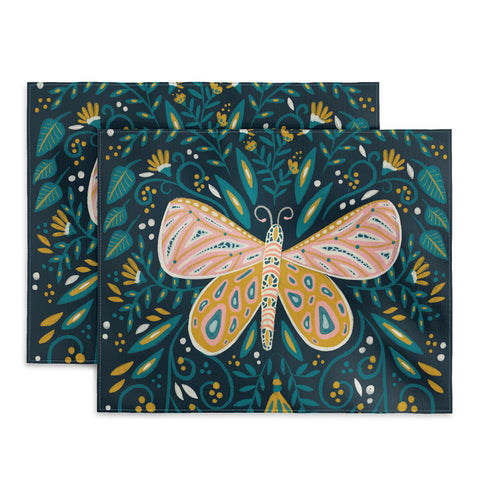 Cat Coquillette Butterfly Symmetry Teal Palet Placemat