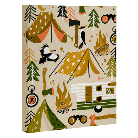 Cat Coquillette Camping Kit Olive Palette Art Canvas